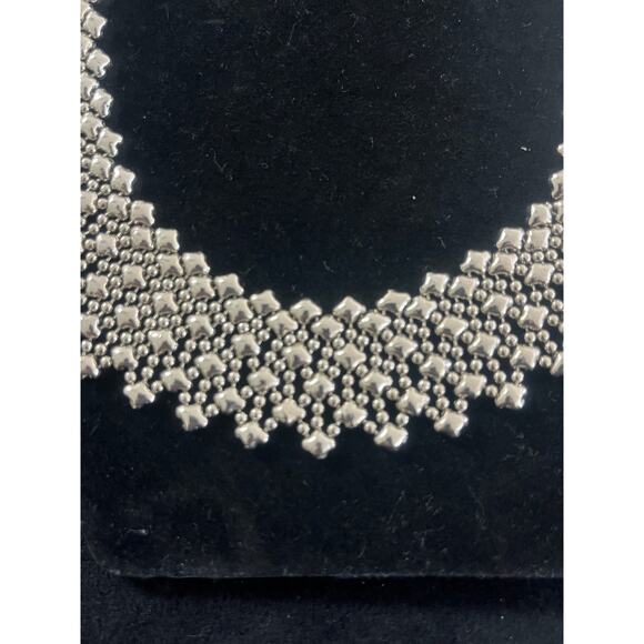 Sergio Gutierrez Liquid Metal by SG beaded mesh necklace. NWOT - Picture 4 of 6